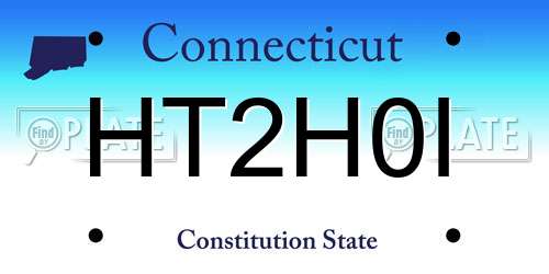 HT2H0I Connecticut License Plate