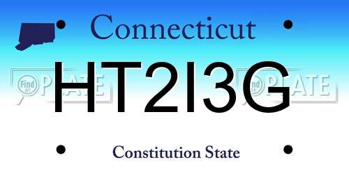 HT2I3G Connecticut License Plate