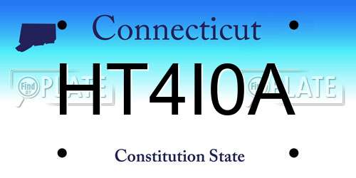 HT4I0A Connecticut License Plate