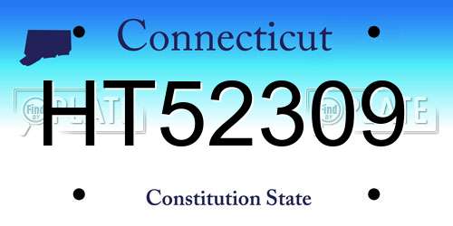 HT52309 Connecticut License Plate