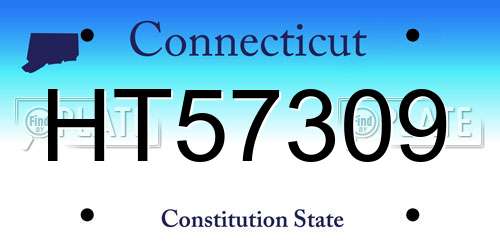 HT57309 Connecticut License Plate