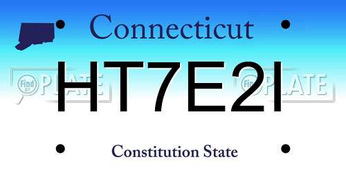 HT7E2I Connecticut License Plate