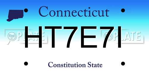 HT7E7I Connecticut License Plate