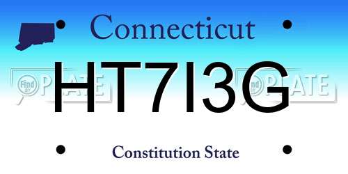 HT7I3G Connecticut License Plate