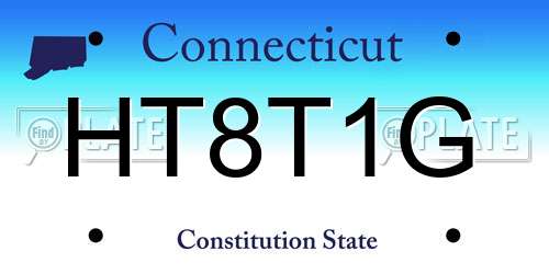 HT8T1G Connecticut License Plate