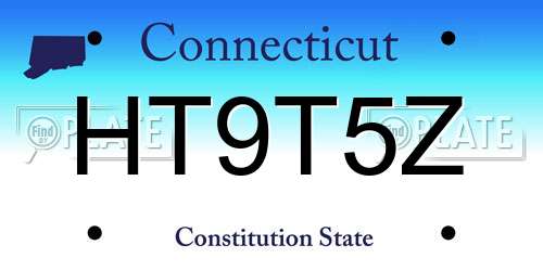 HT9T5Z Connecticut License Plate