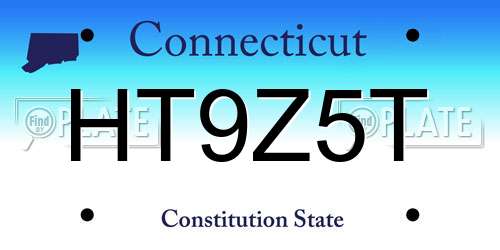 HT9Z5T Connecticut License Plate