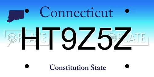 HT9Z5Z Connecticut License Plate