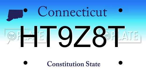 HT9Z8T Connecticut License Plate