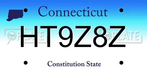 HT9Z8Z Connecticut License Plate