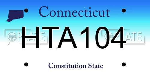 HTA104 Connecticut License Plate