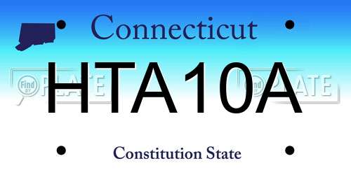 HTA10A Connecticut License Plate