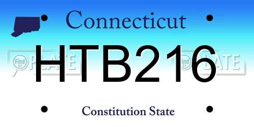 HTB216 Connecticut License Plate