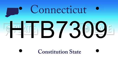HTB7309 Connecticut License Plate