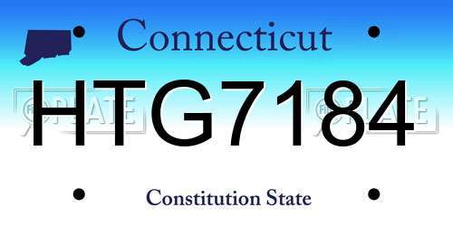 HTG7184 Connecticut License Plate