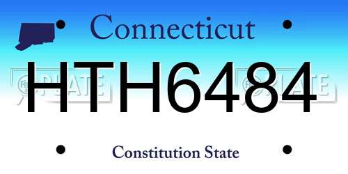 HTH6484 Connecticut License Plate
