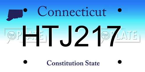 HTJ217 Connecticut License Plate