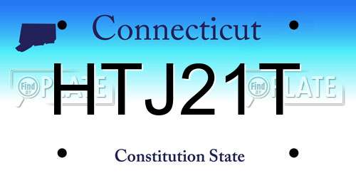 HTJ21T Connecticut License Plate