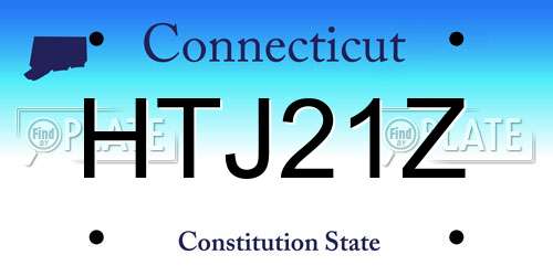 HTJ21Z Connecticut License Plate