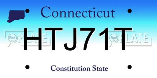 HTJ71T Connecticut License Plate