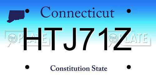 HTJ71Z Connecticut License Plate