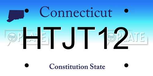 HTJT12 Connecticut License Plate
