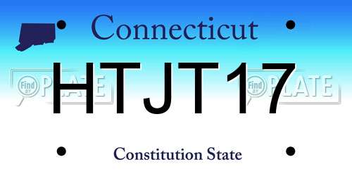 HTJT17 Connecticut License Plate