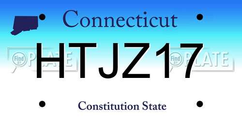 HTJZ17 Connecticut License Plate