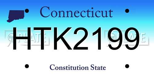 HTK2199 Connecticut License Plate