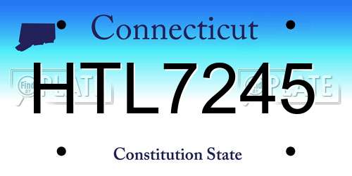 HTL7245 Connecticut License Plate