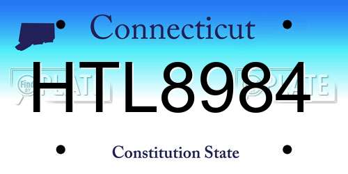 HTL8984 Connecticut License Plate