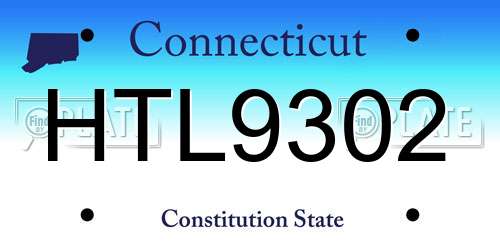 HTL9302 Connecticut License Plate