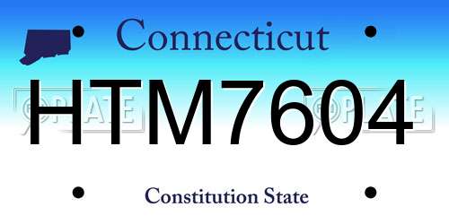 HTM7604 Connecticut License Plate