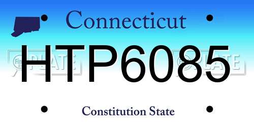 HTP6085 Connecticut License Plate