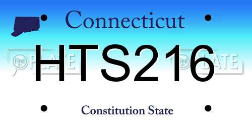 HTS216 Connecticut License Plate
