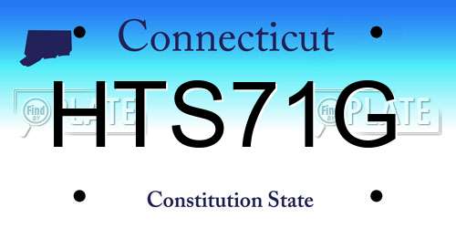 HTS71G Connecticut License Plate