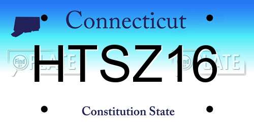 HTSZ16 Connecticut License Plate