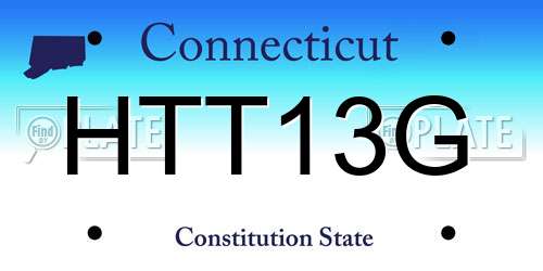 HTT13G Connecticut License Plate