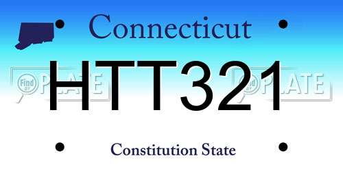 HTT321 Connecticut License Plate