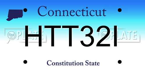 HTT32I Connecticut License Plate