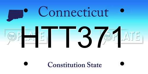 HTT371 Connecticut License Plate