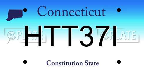 HTT37I Connecticut License Plate