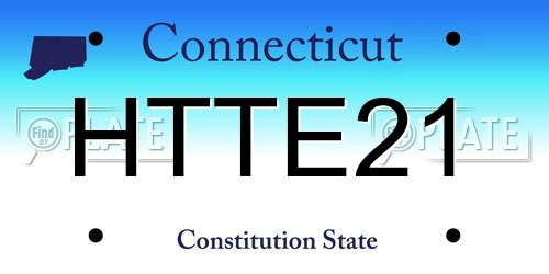 HTTE21 Connecticut License Plate