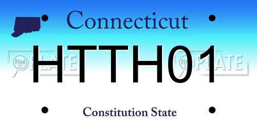 HTTH01 Connecticut License Plate