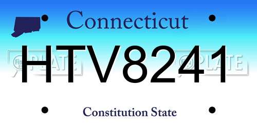 HTV8241 Connecticut License Plate