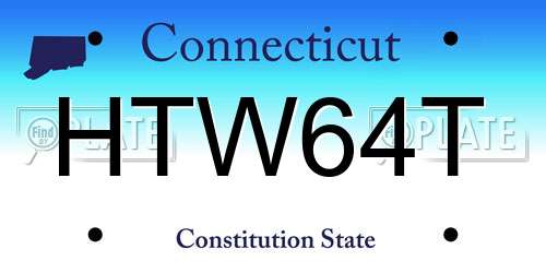 HTW64T Connecticut License Plate