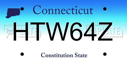 HTW64Z Connecticut License Plate