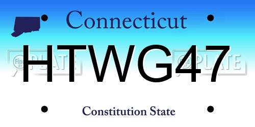 HTWG47 Connecticut License Plate