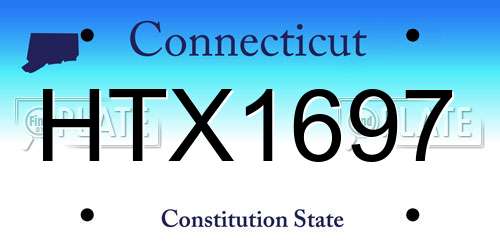 HTX1697 Connecticut License Plate