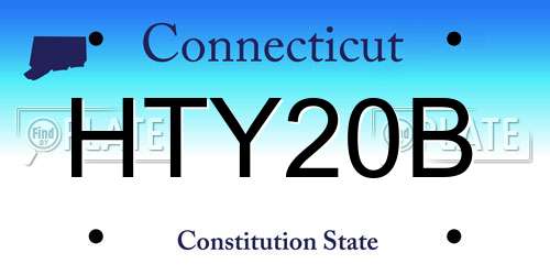 HTY20B Connecticut License Plate